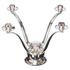 Modern Silver 4-Light Candelabrum