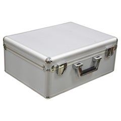 Modern Silver Aluminum Metal Storage Box Briefcase Carry Bag