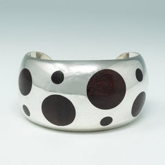 Modern Silver and Rosewood Cuff, Mexico