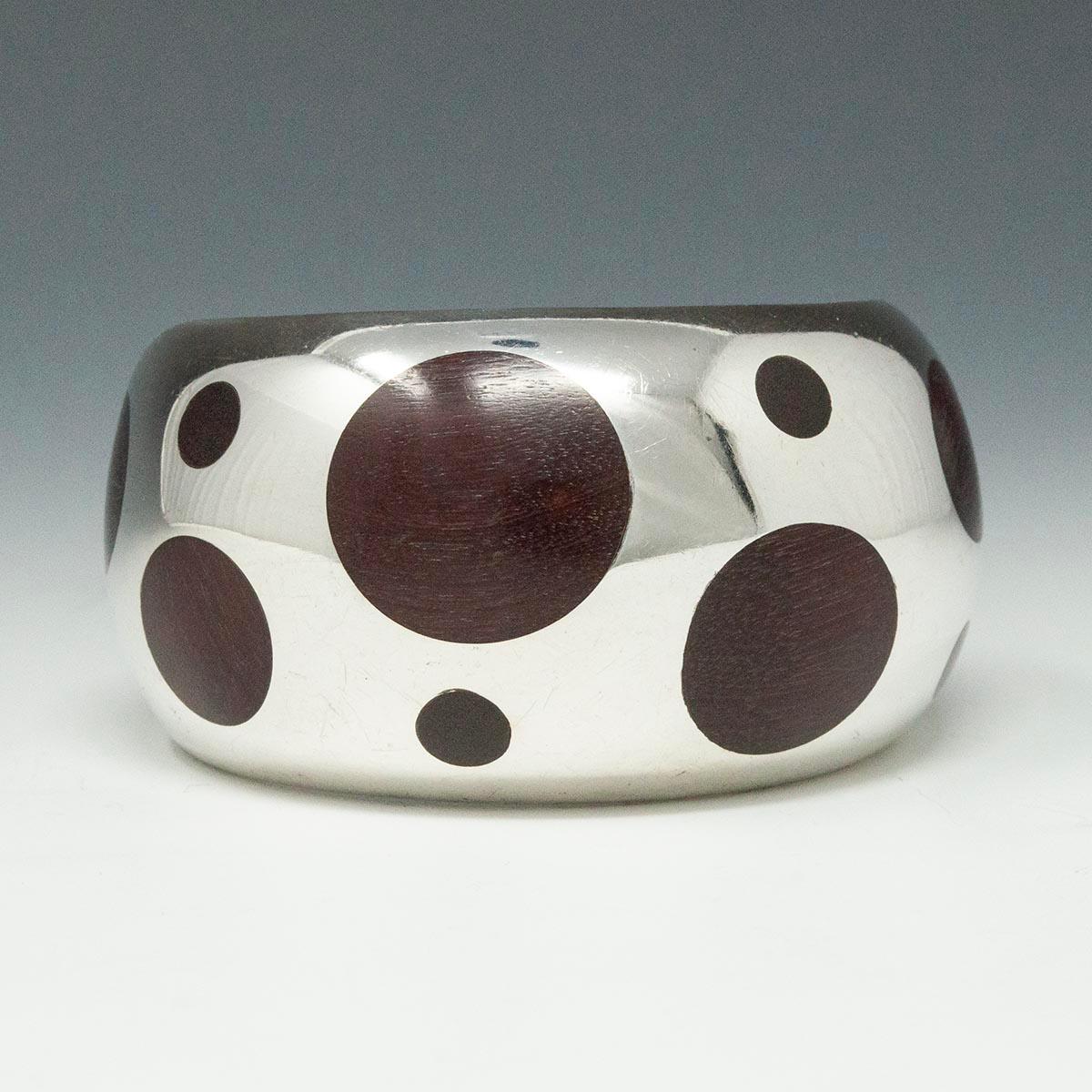 Women's Modern Silver and Rosewood Cuff, Mexico For Sale