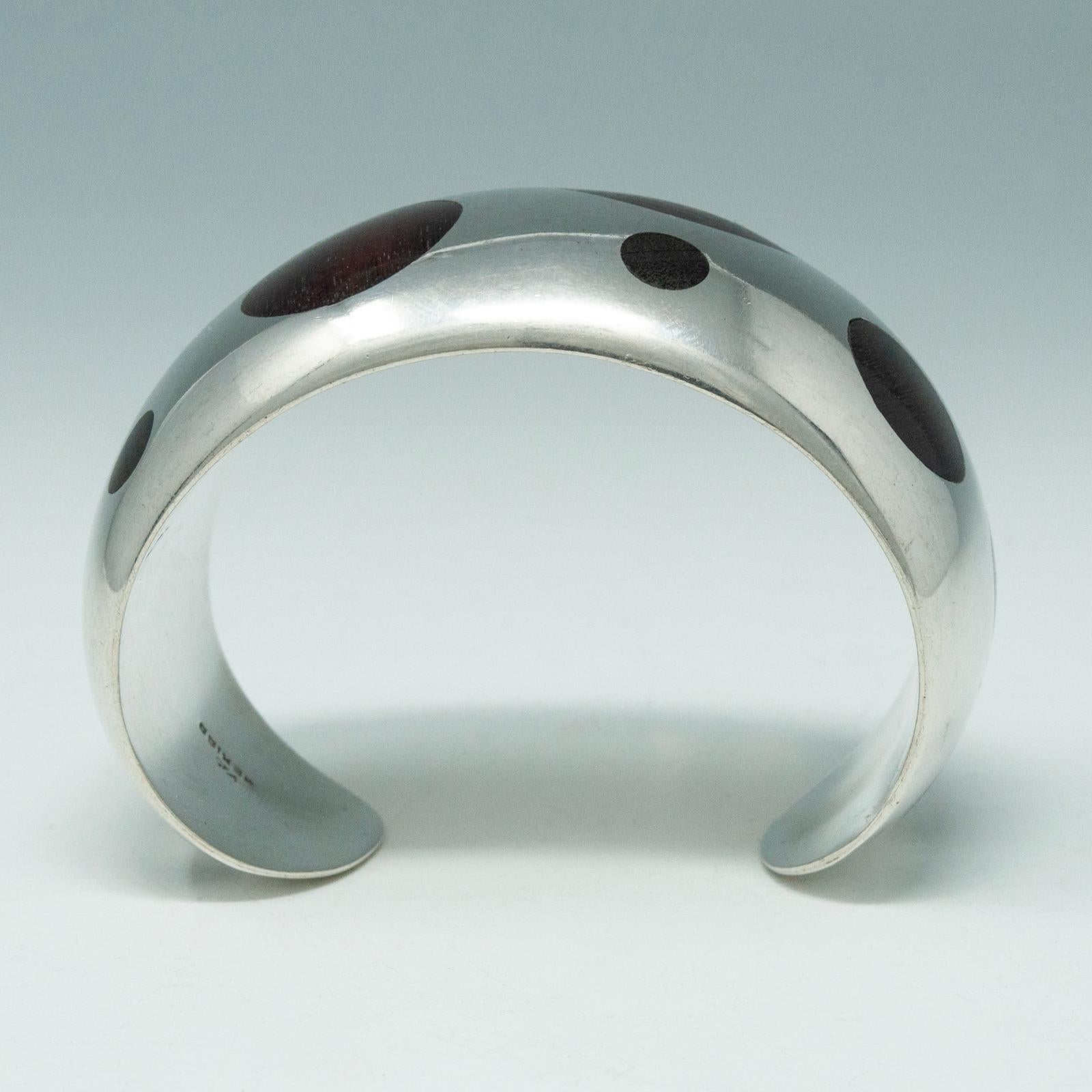 Modern Silver and Rosewood Cuff, Mexico 1