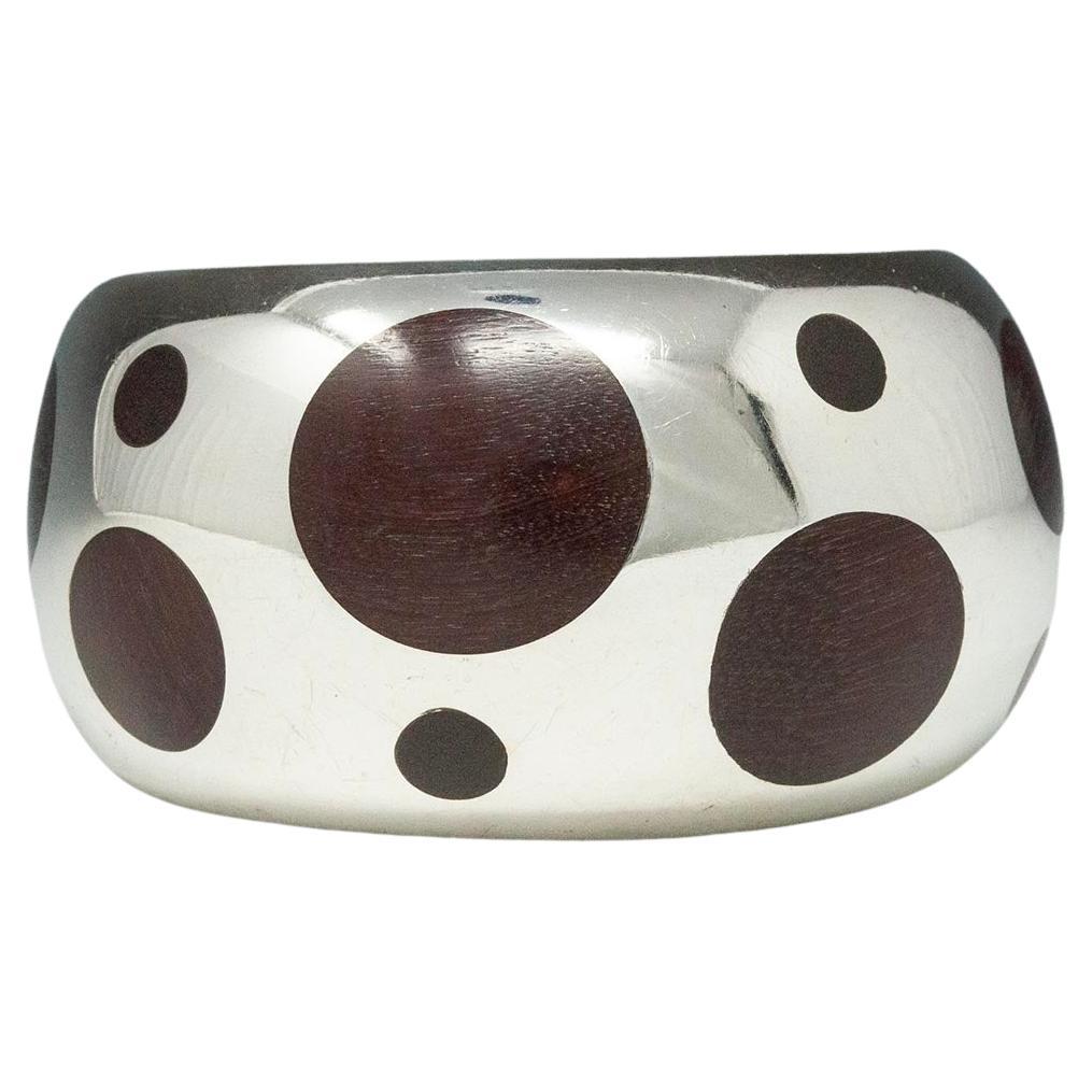 Modern Silver and Rosewood Cuff, Mexico For Sale