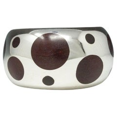 Vintage Modern Silver and Rosewood Cuff, Mexico