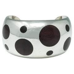 Modern Silver and Rosewood Cuff, Mexico