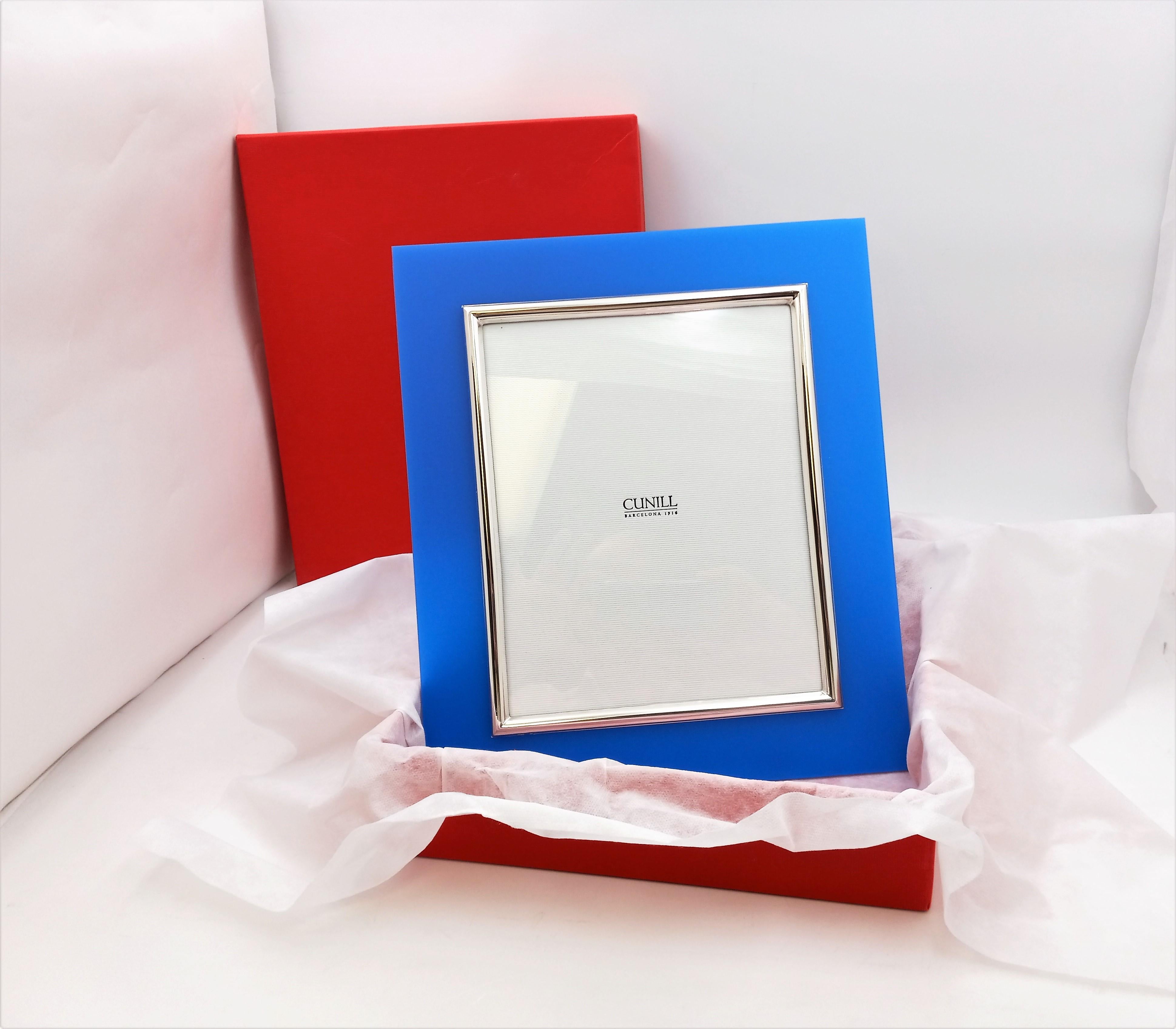 Modern silver and blue (possibly) Bakelite 8 x 10 frame. Actual height is 13 3/4