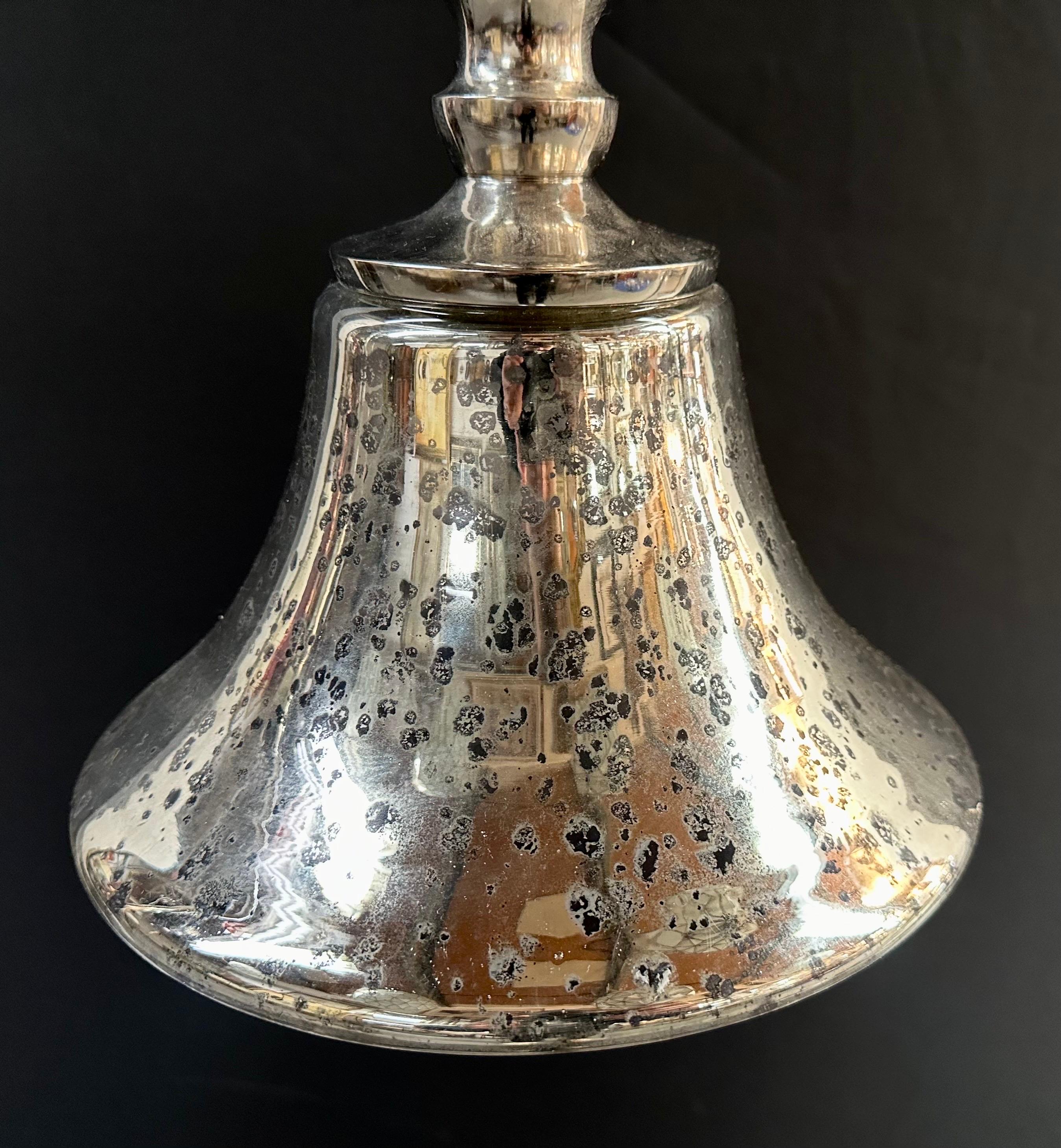 Modern Silver Cone Pendant in Antiqued Finish  For Sale 2