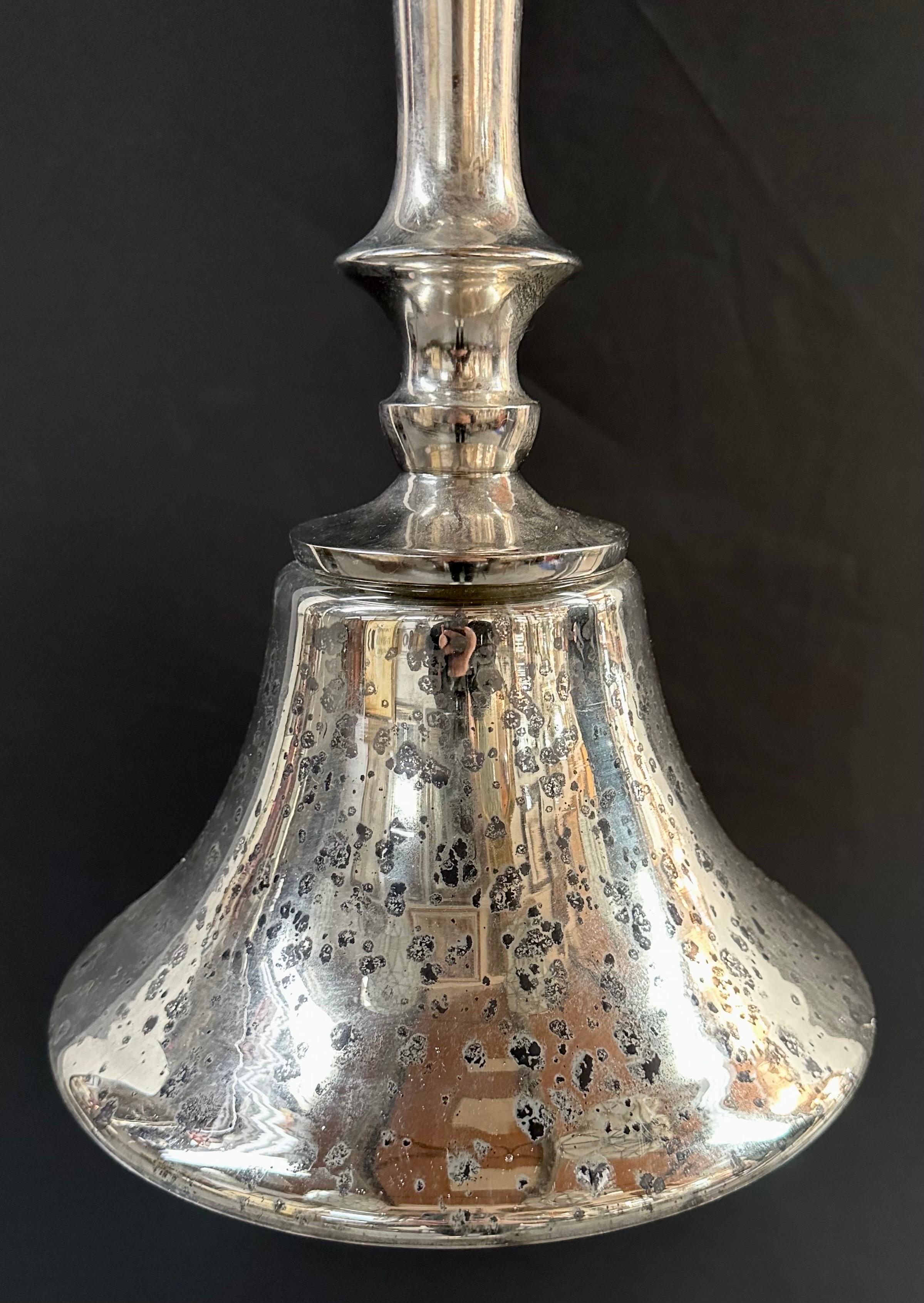Modern Silver Cone Pendant in Antiqued Finish  For Sale 3