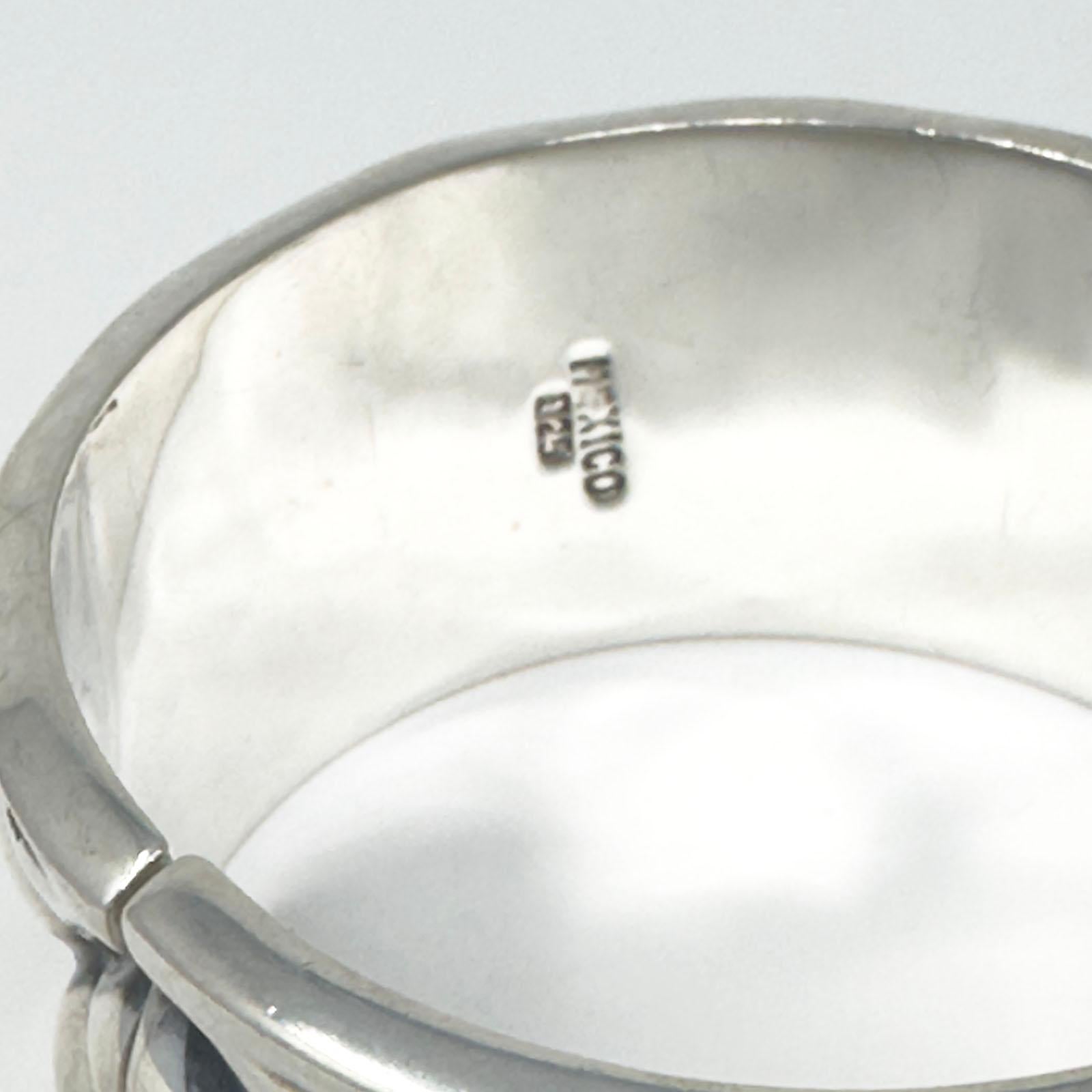 Bracciale moderno in argento con motivo a diamante proveniente dal Messico in vendita 1