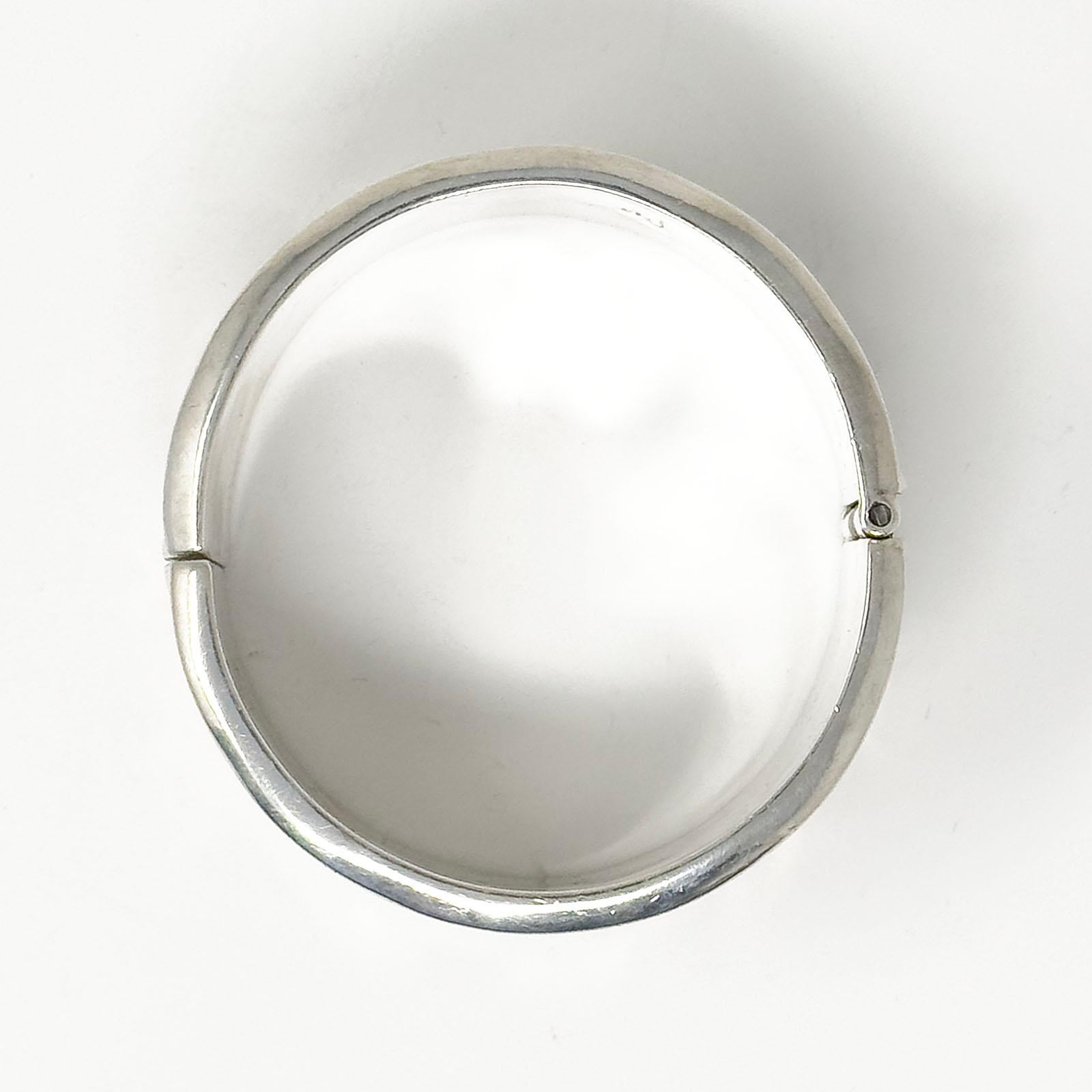 Bracciale moderno in argento con motivo a diamante proveniente dal Messico in vendita 2
