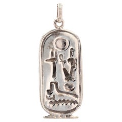 Modern Silver Egyptian Cartouche Pendant