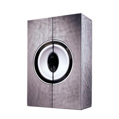 Modern Silver Finish Luxury Bar Cabinet