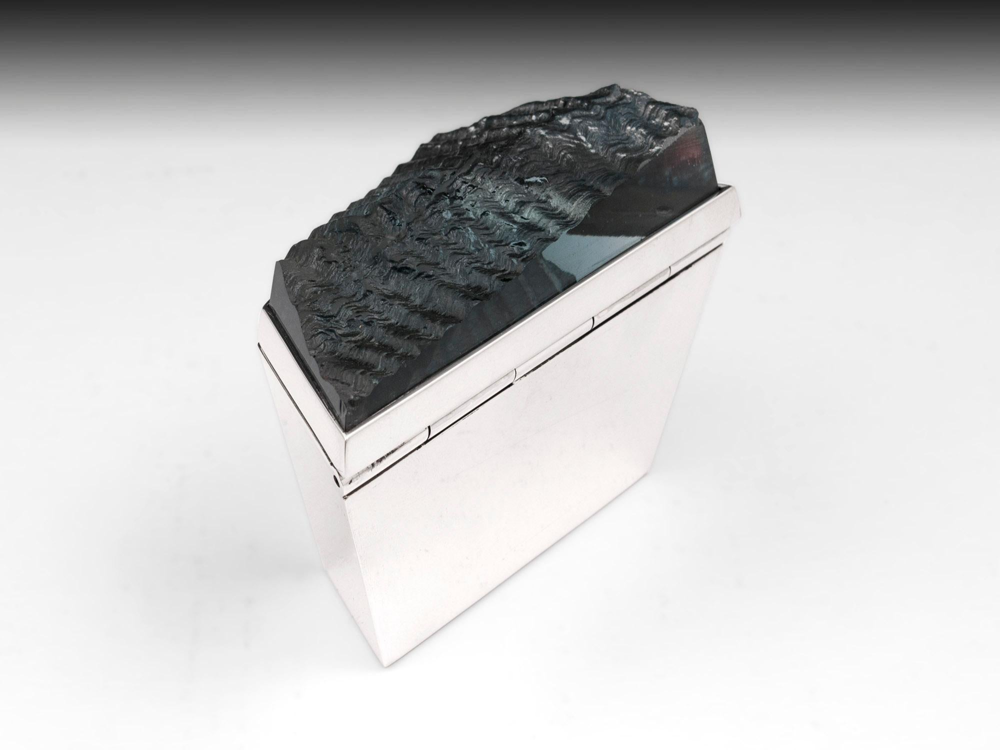 Contemporary Silver Glass Box by London Silversmith James Dougall, 21st Century For Sale 1