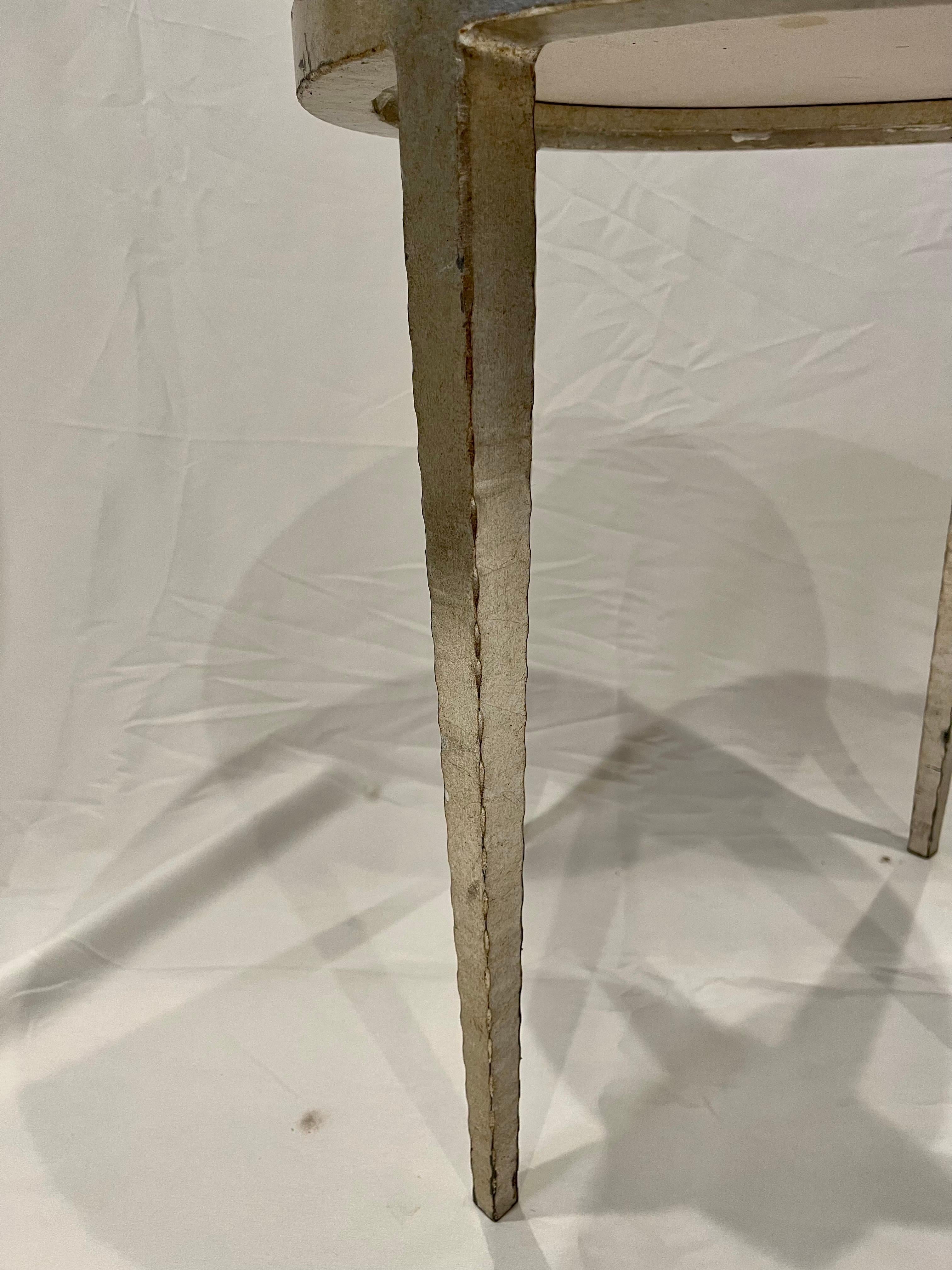 Unknown Modern Silver Leaf Iron Table For Sale
