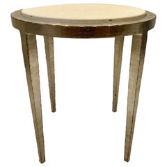 Modern Silver Leaf Iron Table