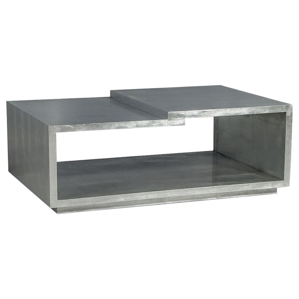Modern Silver Leafed Cocktail Table