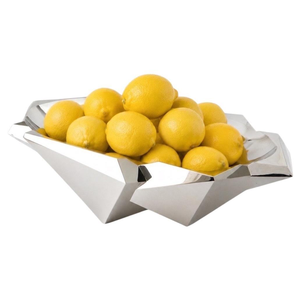 Modern Silver & Nickel Plated "Crystal" Centerpiece by, Juan & Paulina Garrido