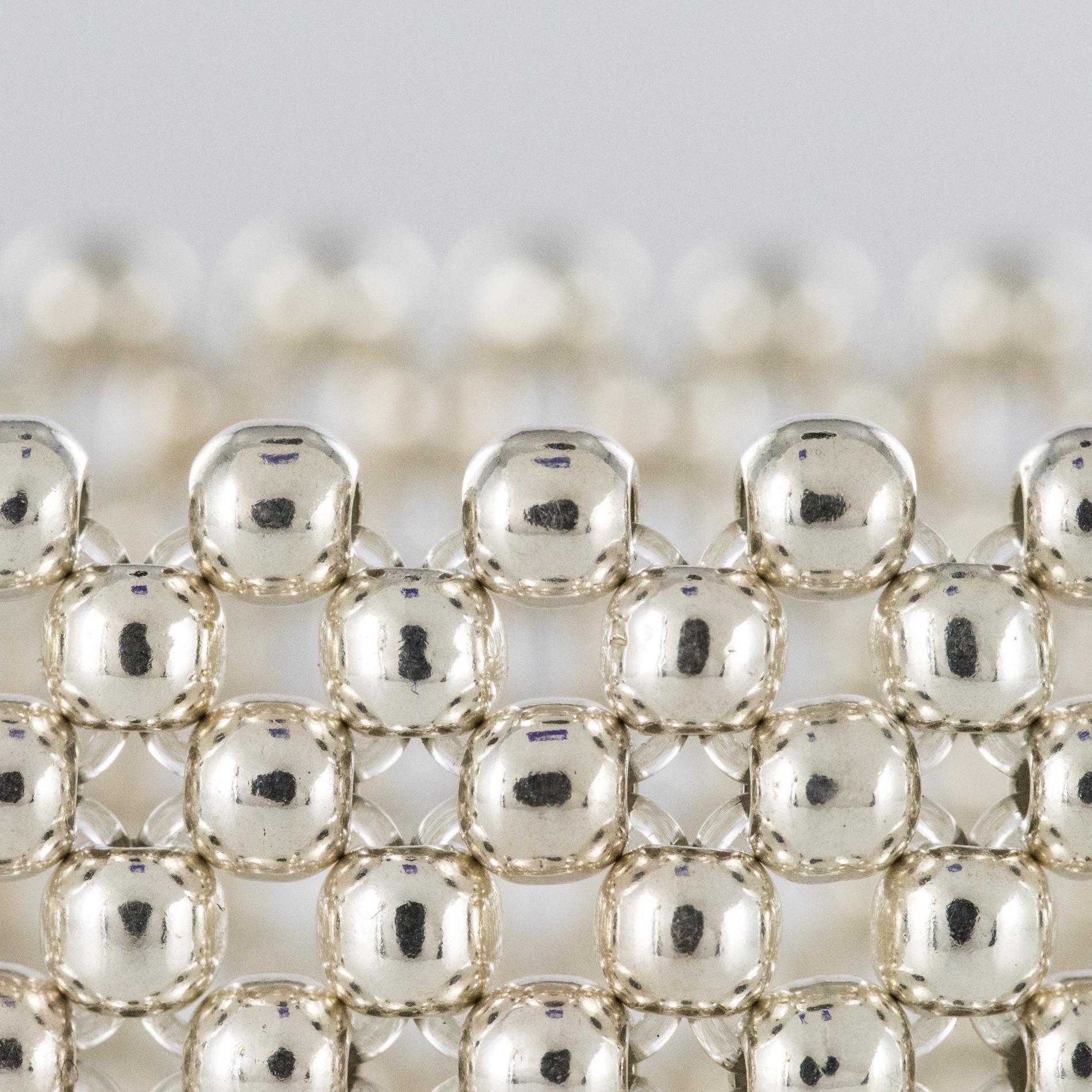 Modern Silver Pearls Cuff Bracelet 1