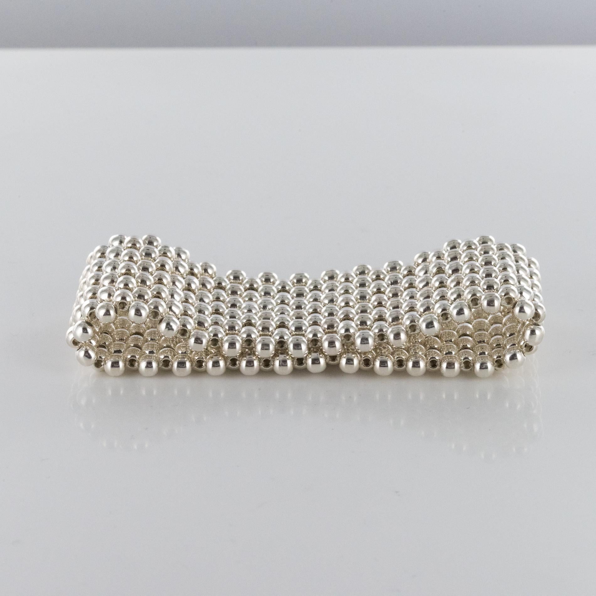 Modern Silver Pearls Cuff Bracelet 3