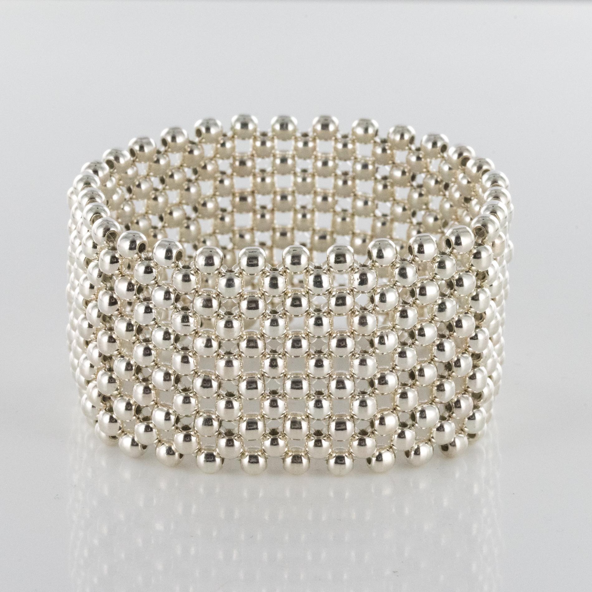 Modern Silver Pearls Cuff Bracelet 4