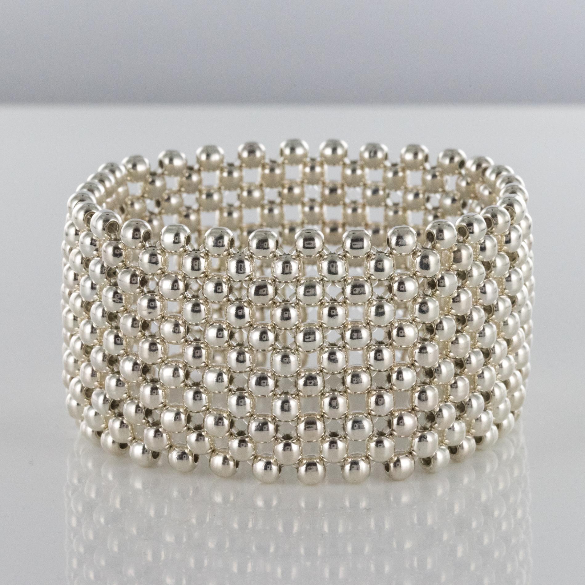 Modern Silver Pearls Cuff Bracelet 5