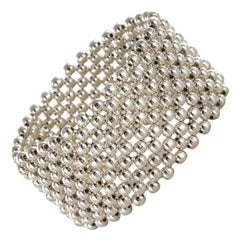 Modern Silver Pearls Cuff Bracelet