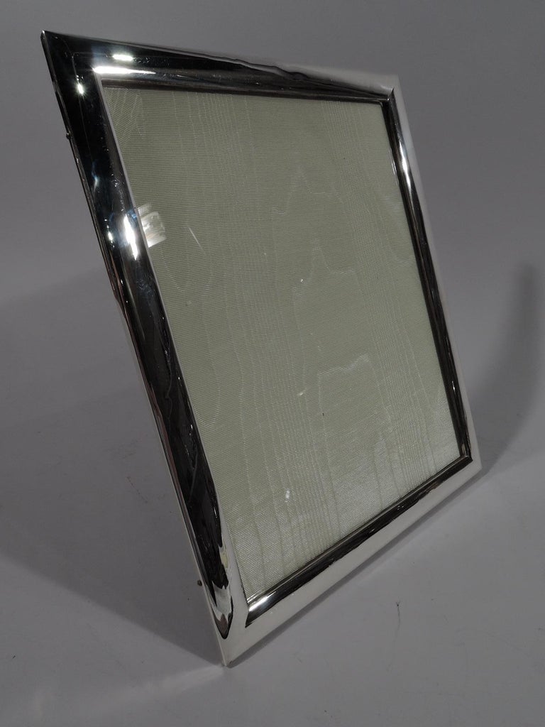 Modern Silver Picture Frame with Unusual Wood Back In Good Condition For Sale In New York, NY
