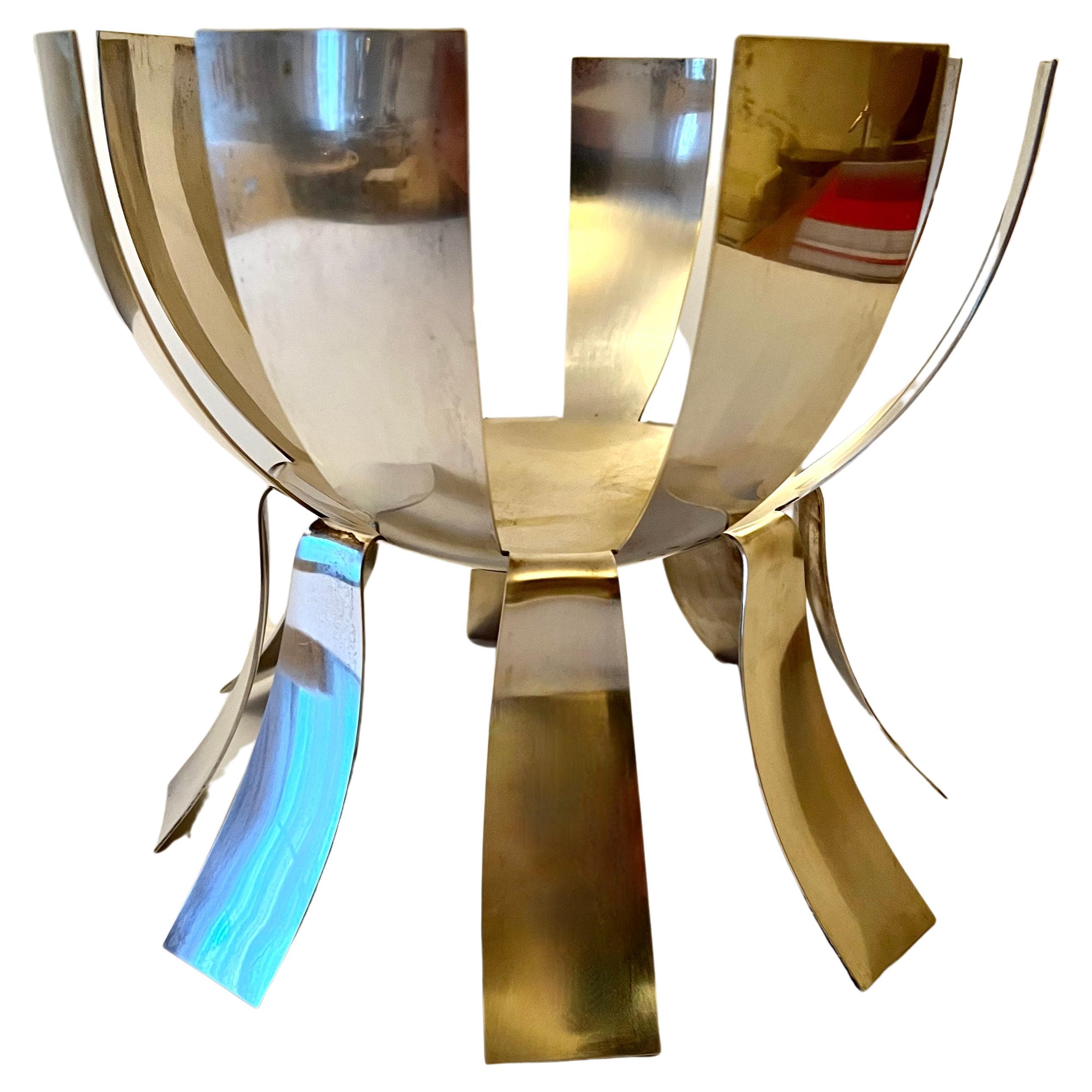 MidCentury Modern Silver Plate Stylized Grape Leaf Decorative Dish For