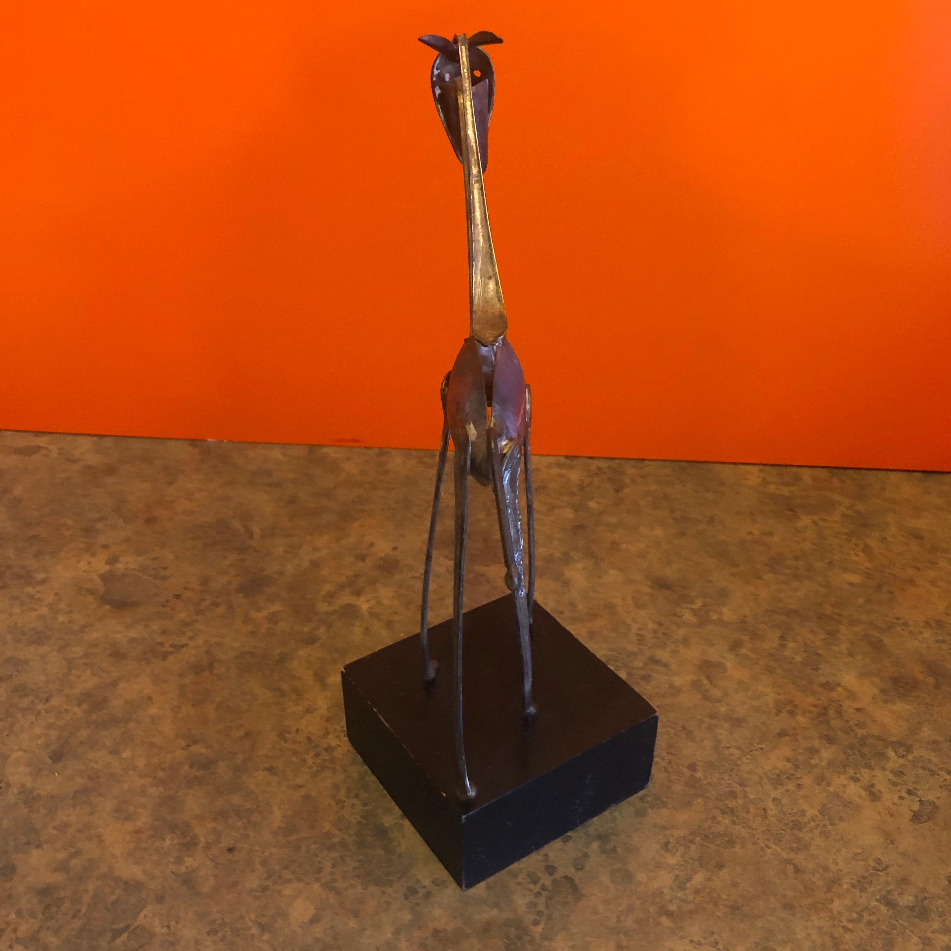 20th Century Modern Silver Plate Spoon Giraffe Sculpture by Raul Zuniga for Casa Del Arte For Sale