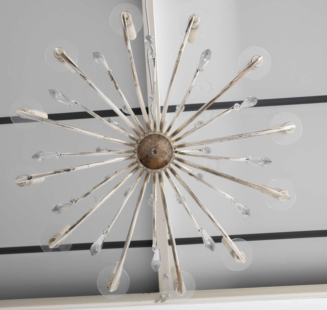 Modern Silver Plated Crystal Chandelier by Gaetano Sciolari, Italy, 1960s For Sale 2