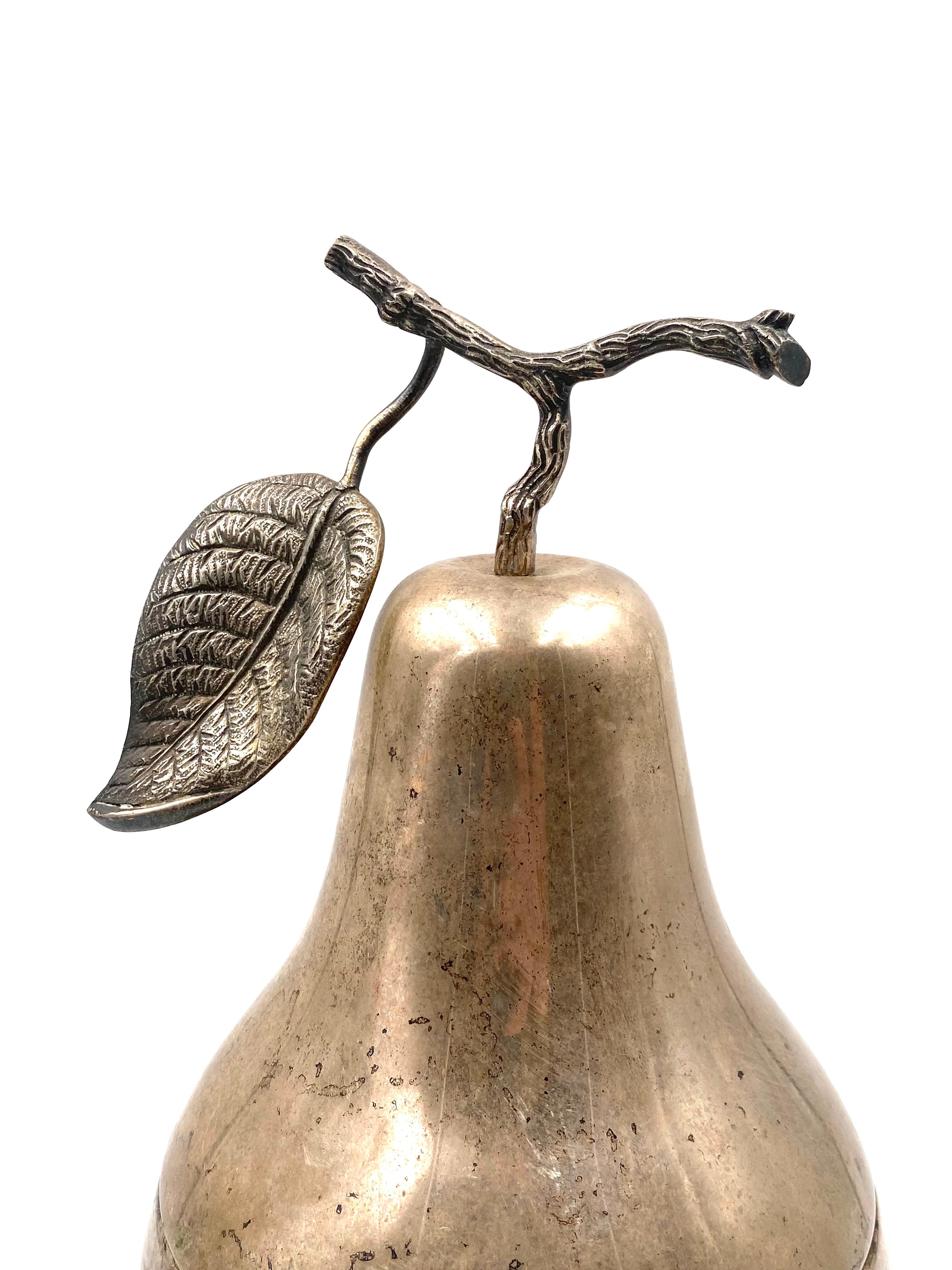 Modern silver-plated Pear wine cooler / ice bucket, Teghini Firenze Italy 1970s in vendita 4