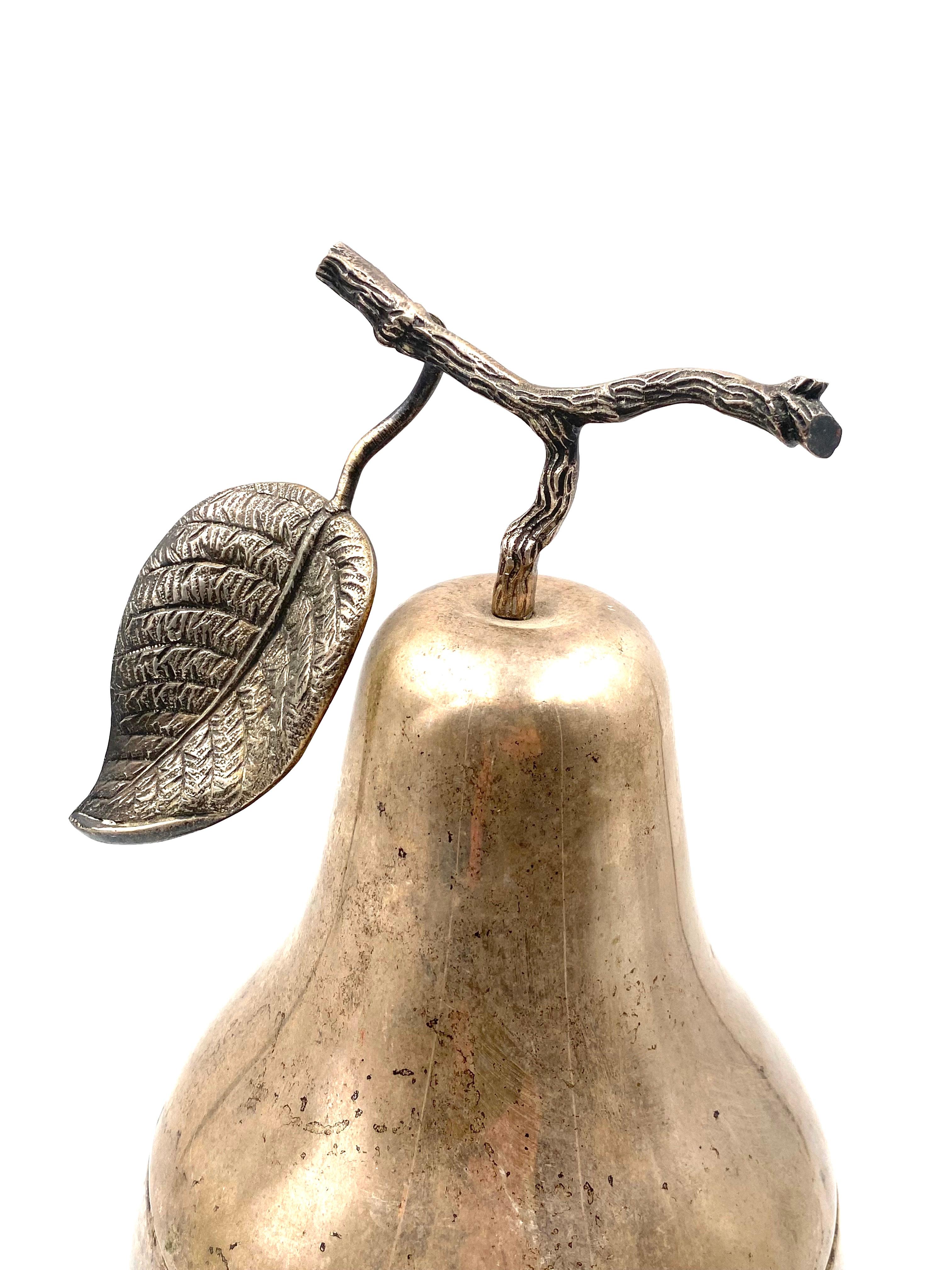 Modern silver-plated Pear wine cooler / ice bucket, Teghini Firenze Italy 1970s in vendita 5