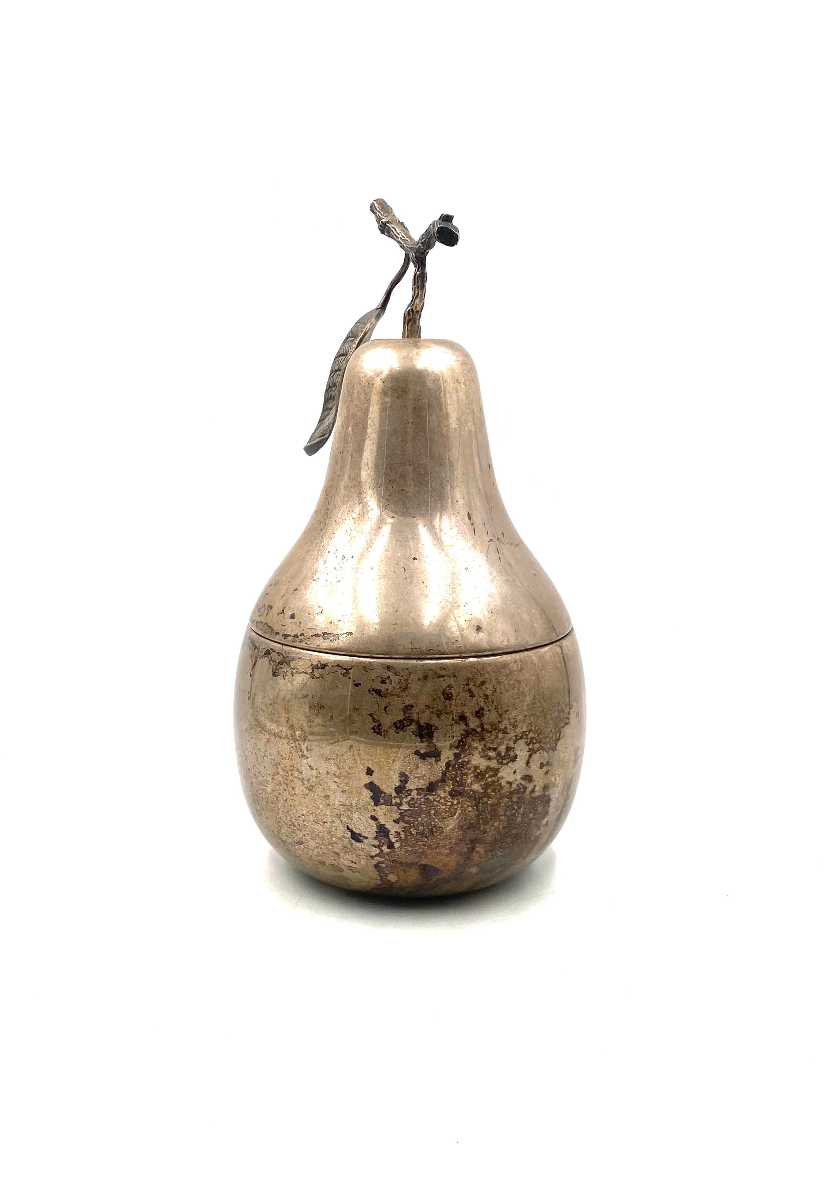 Modern silver-plated Pear wine cooler / ice bucket, Teghini Firenze Italy 1970s in vendita 7