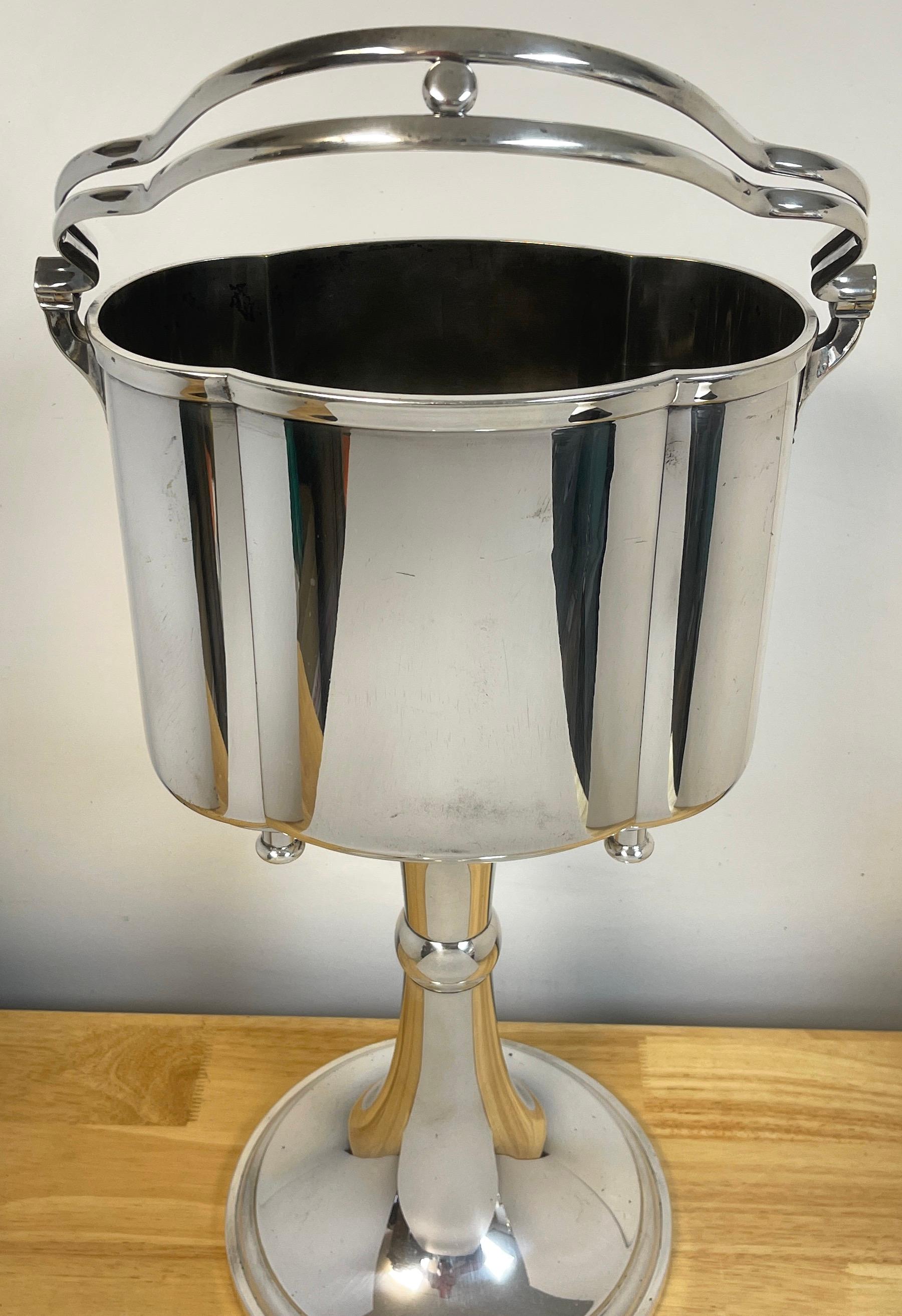 large silver wine bucket