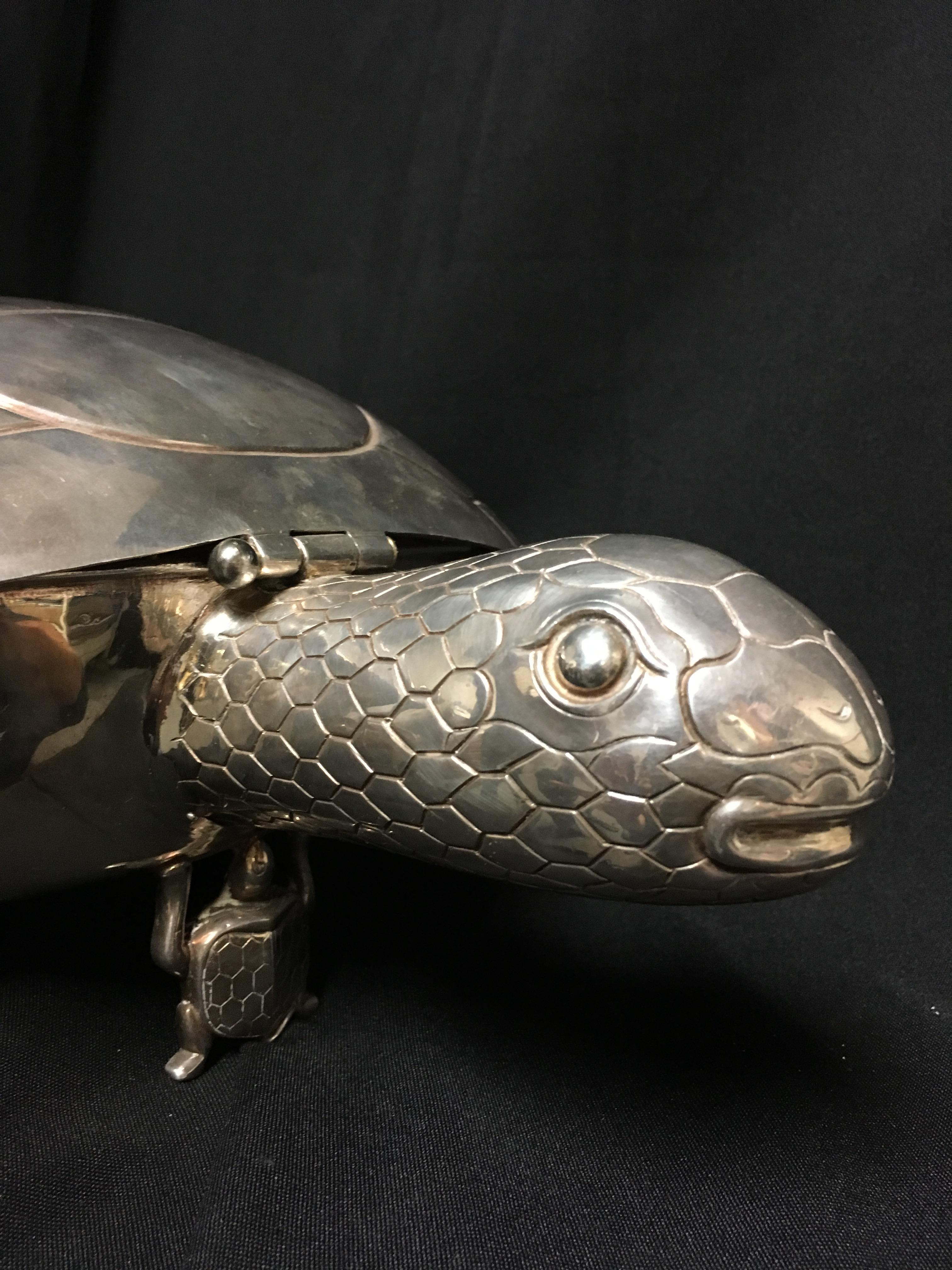Modern Silver Plated Tortoise-Form Serving Platter 1
