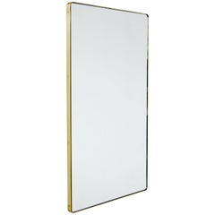 Quadris™ Rectangular Elegant Mirror with Brass Frame