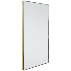 Quadris™ Rectangular Modern Mirror with Brass Frame