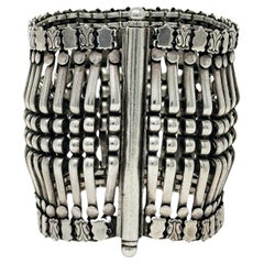 Modern Silver Segmented Bracelet from India