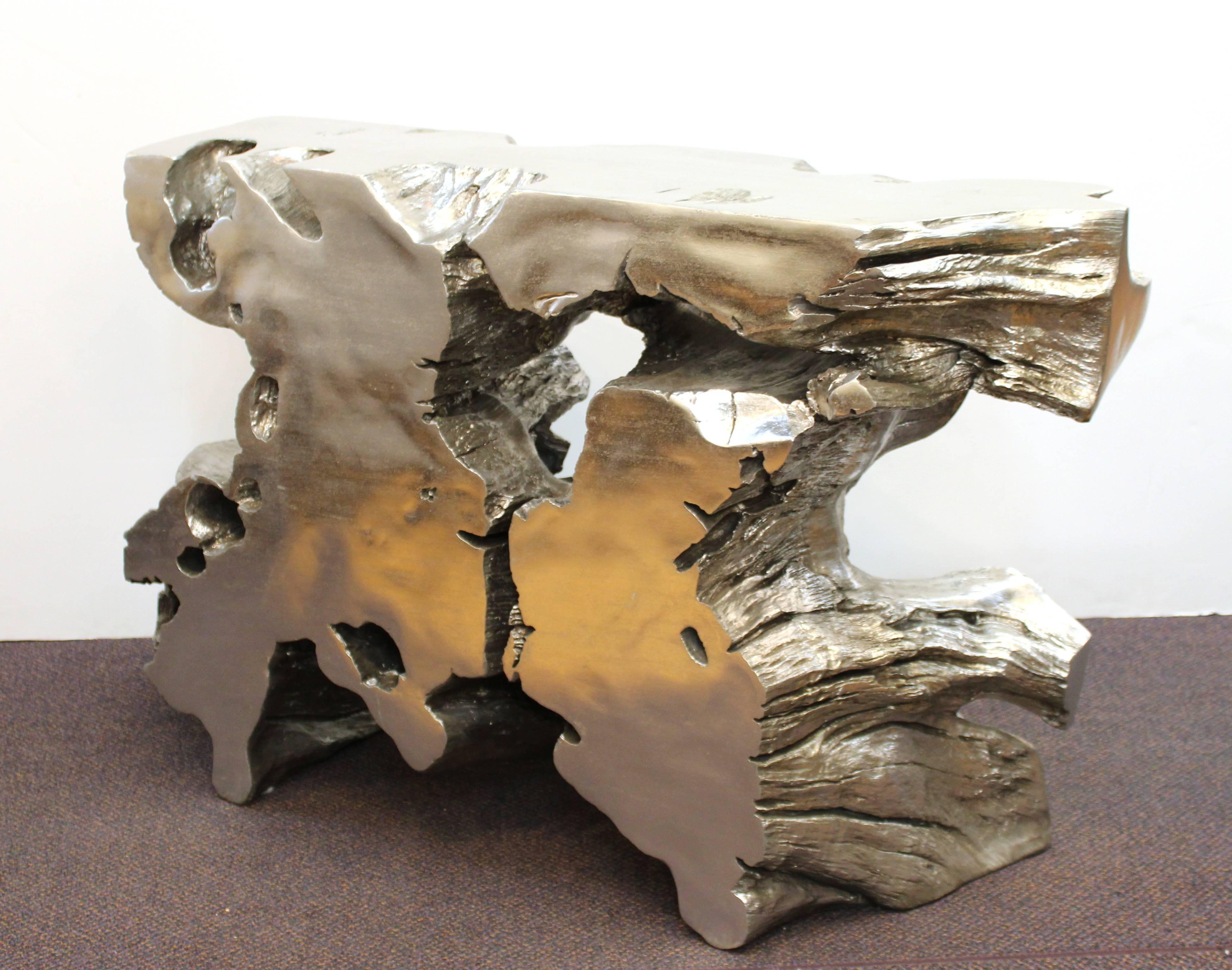 tree trunk console table