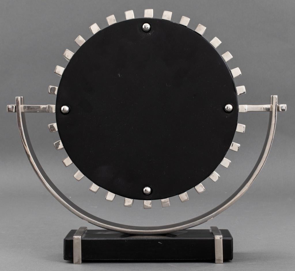 Modern Silvered Metal Analog Mantel Clock 3