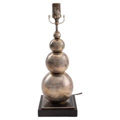 Modern Silvered Metal Stacked Sphere Lamp