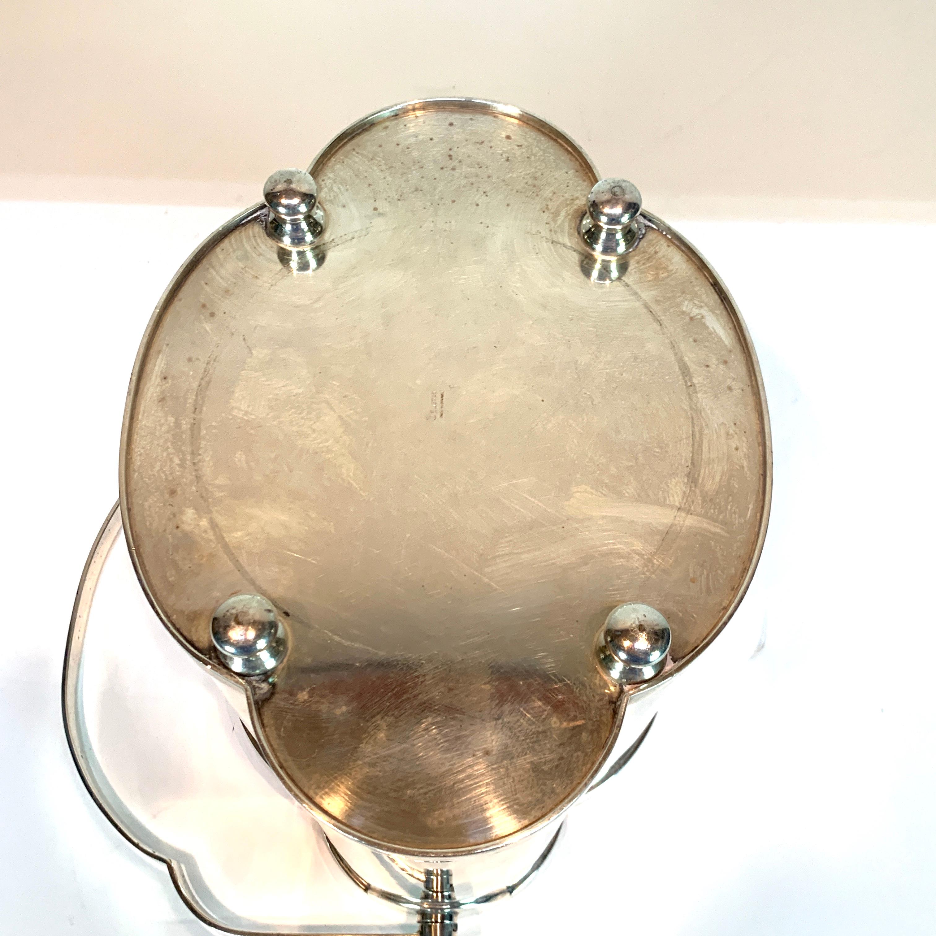Modern Silver Plated Double Champagne Bucket and Stand 4