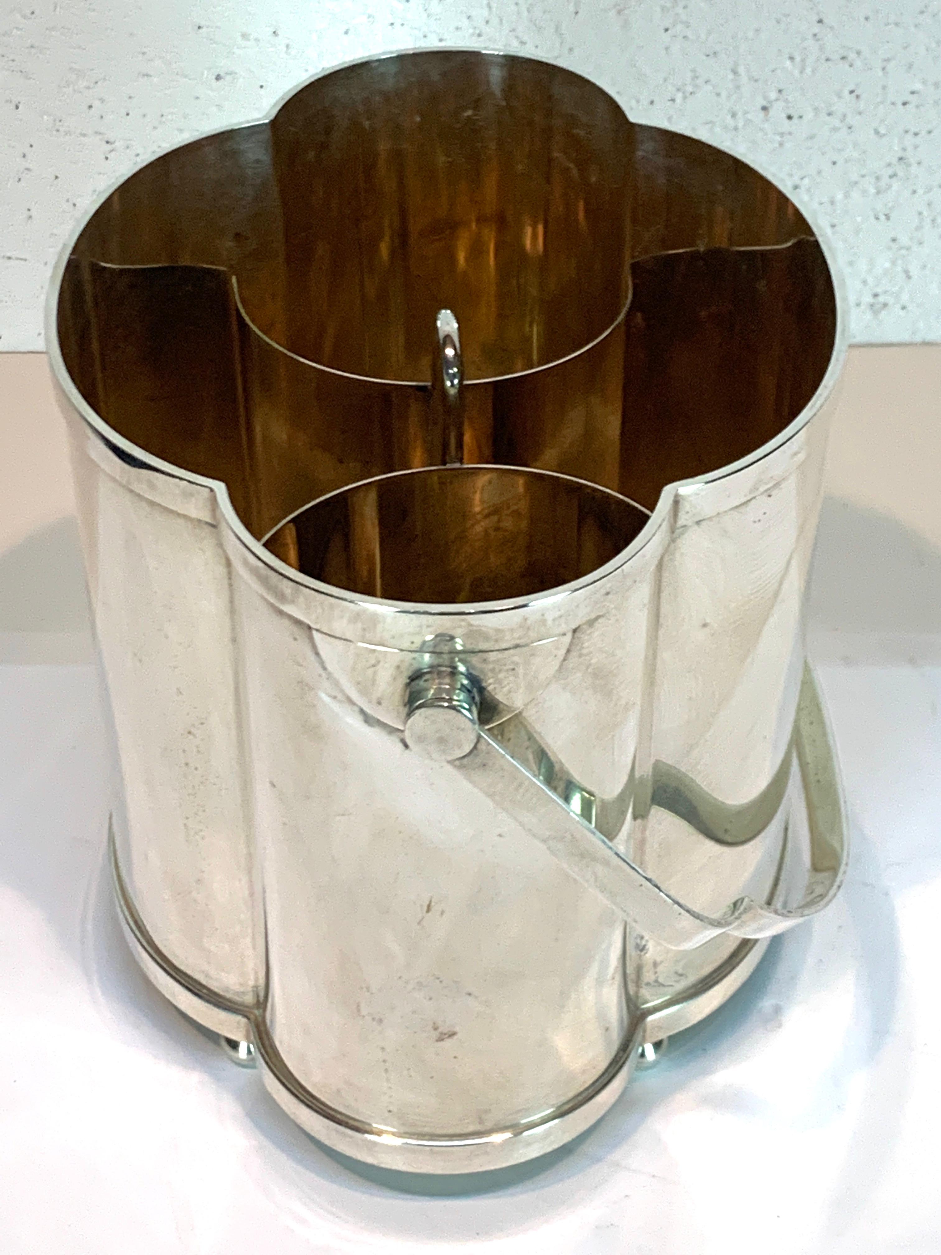 Modern Silver Plated Double Champagne Bucket and Stand 3