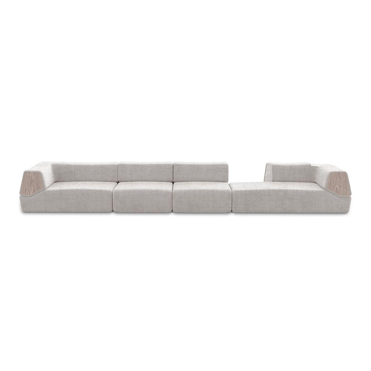 Modern Velvet Siphon Modular Sofa by Caffe Latte  In New Condition For Sale In New York, NY