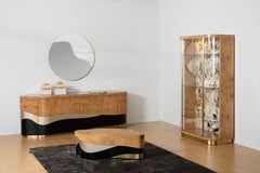 Table basse moderne Sistelo, laiton de racine de chêne, fabriquée à la main au Portugal par Greenapple