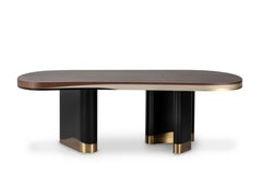 Modern Sistelo Dining Table, American Oak Brass, Handmade Portugal by Greenapple