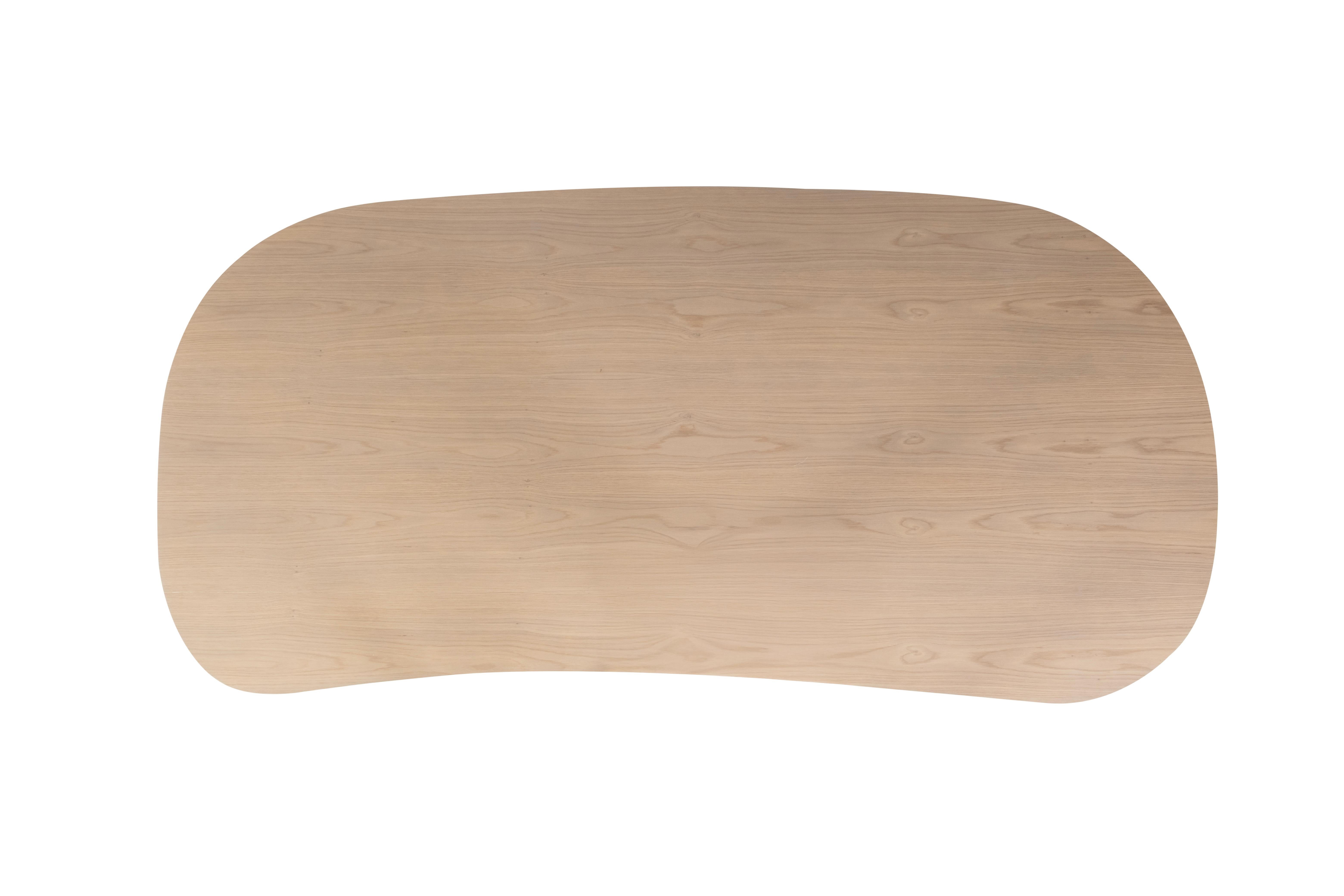 Modern Sistelo Dining Table, Warm Grey Oak, Brass, Handmade by Greenapple In New Condition For Sale In Lisboa, PT