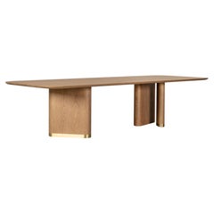 Modern Sistelo Oak and Brass Dining Table, Handmade in Portugal by Greenapple