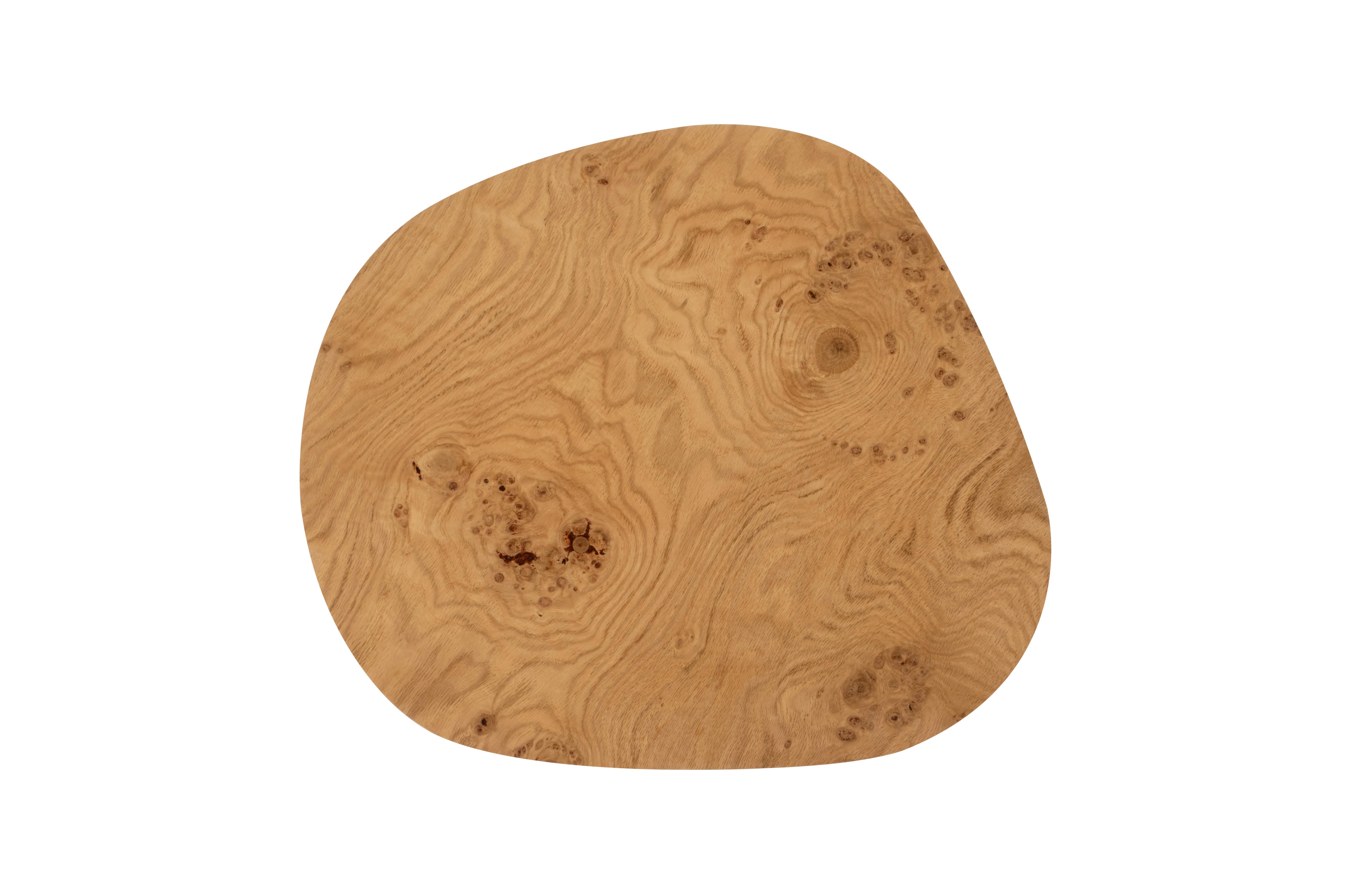 Contemporary Modern Sistelo Side Table, Oak Root Brass, Handmade in Portugal by Greenapple For Sale
