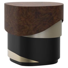 Modern Sistelo Side Table, Walnut Root Brass, Handmade in Portugal by Greenapple