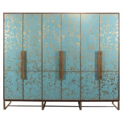 Modern Six Door Chelsea Armoire with Venetian Fresco by Ercole Home
